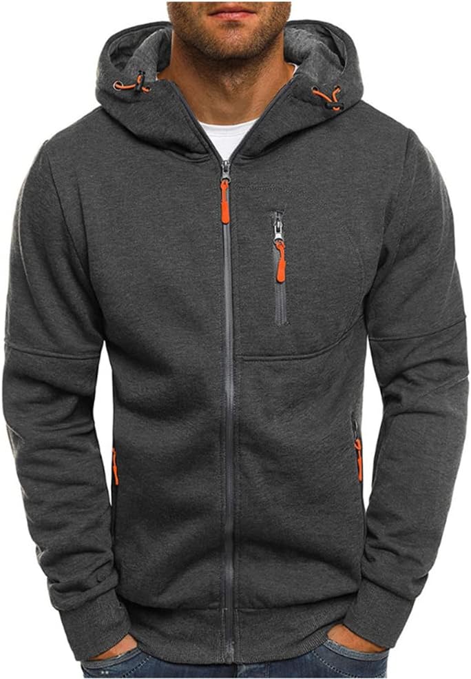 Kroivil Men's Zip Pocket Hoodie - Stay Stylish & Organized!