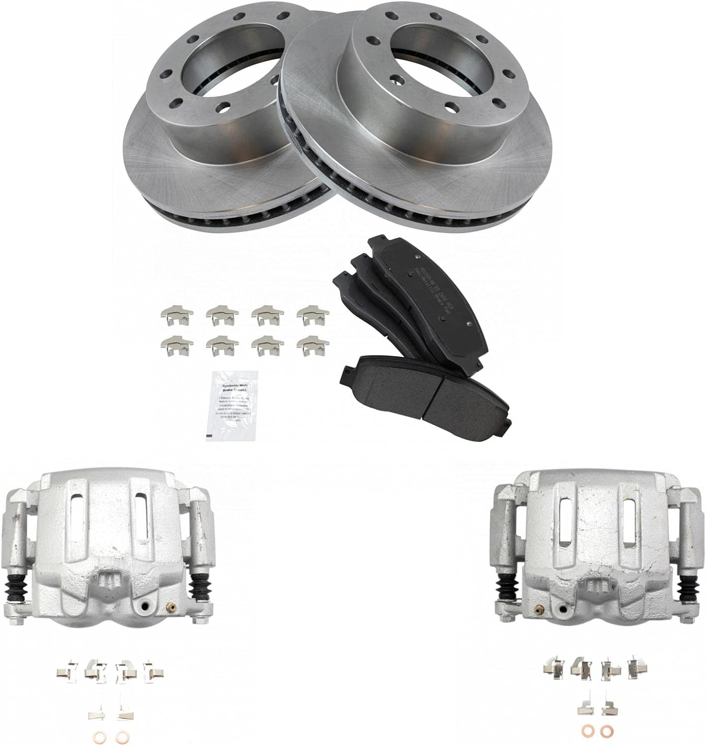 TRQ Front Brake Pad & Rotor Kit for 2005-2012 Ford Super Duty
