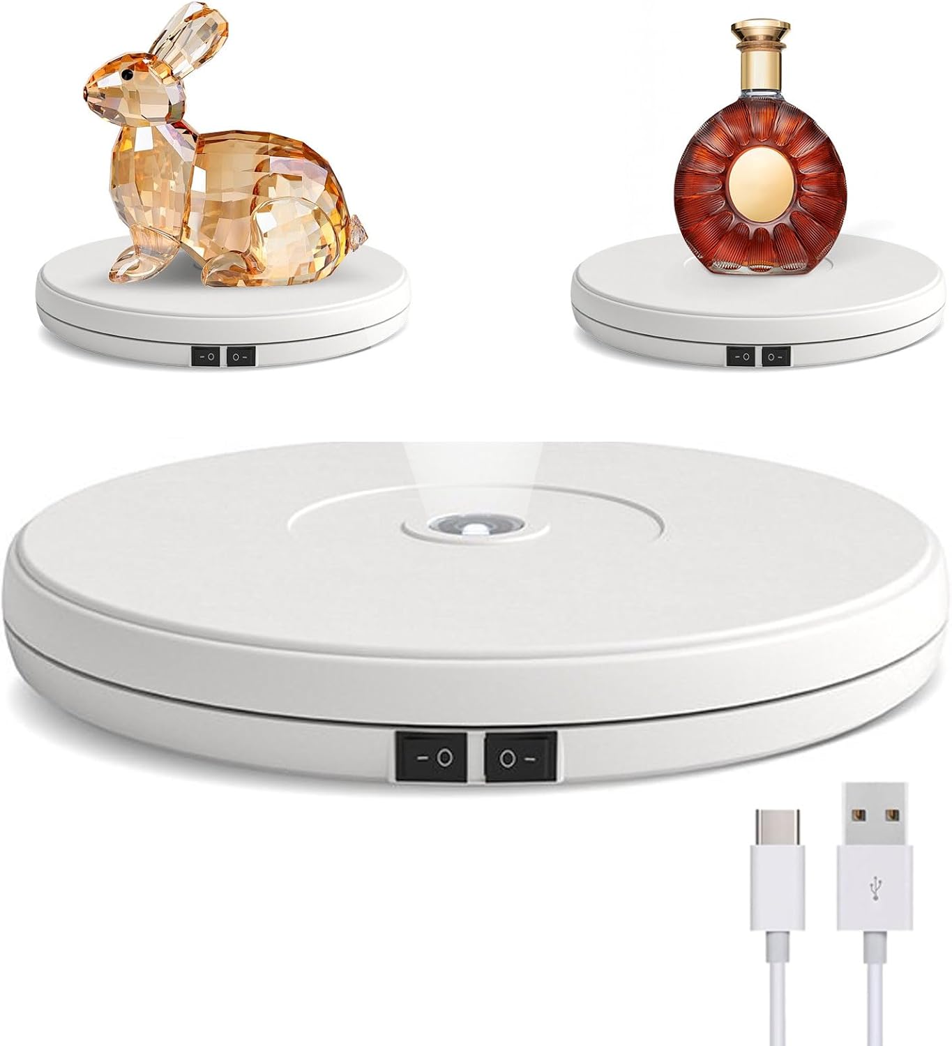 YVV LED Rotating Display Stand 10 Inch 360 Motorized Turntable