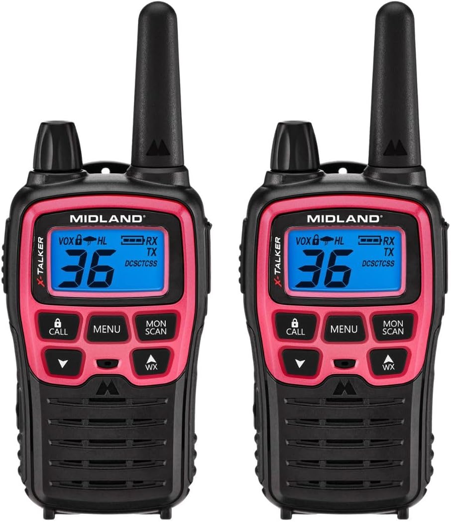 Midland T71PNK X-TALKER FRS Walkie Talkies for Long Range Use