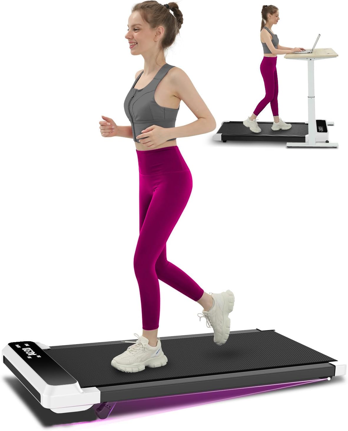 Walking Pad Treadmill with Incline for Home Office Use