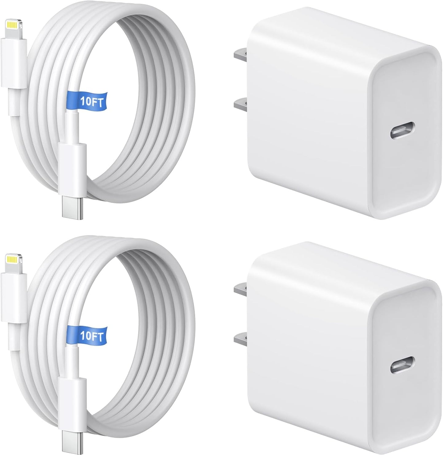 Fast Charging Set for iPhone - 10FT Cable + 20W USB C Charger by STAMISH