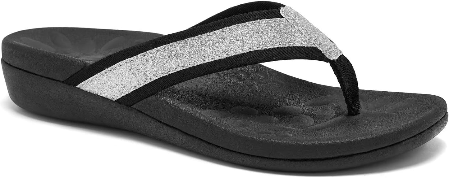 MEGNYA Womens Orthotic Flip Flops for Plantar Fasciitis Relief