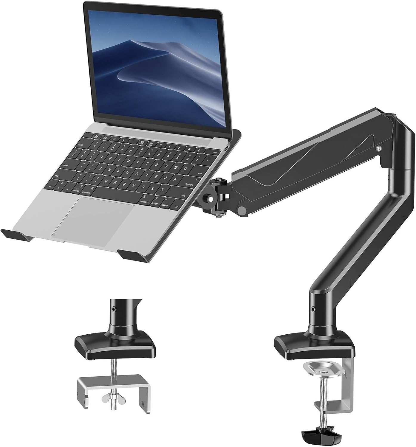 Laptop Stand Desk Mount with Gas Spring Arm for 17in Notebooks