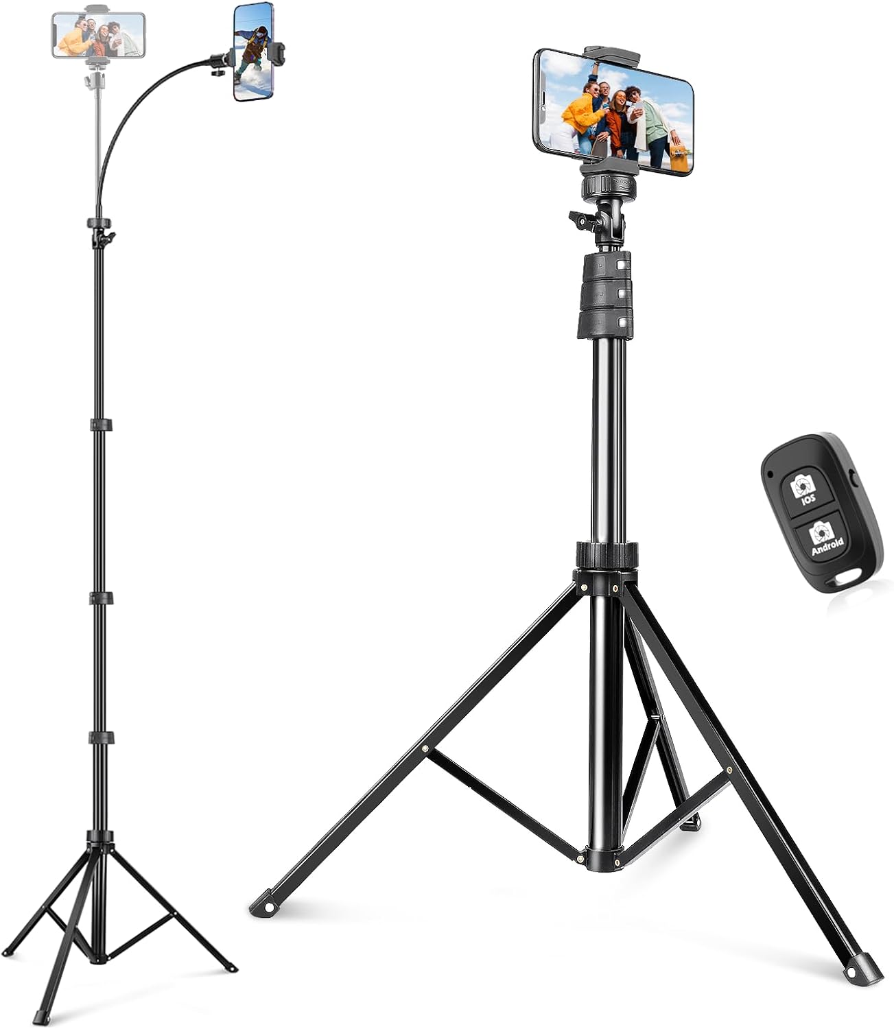 Sensyne 88in Phone Tripod with Flexible Gooseneck for All Devices
