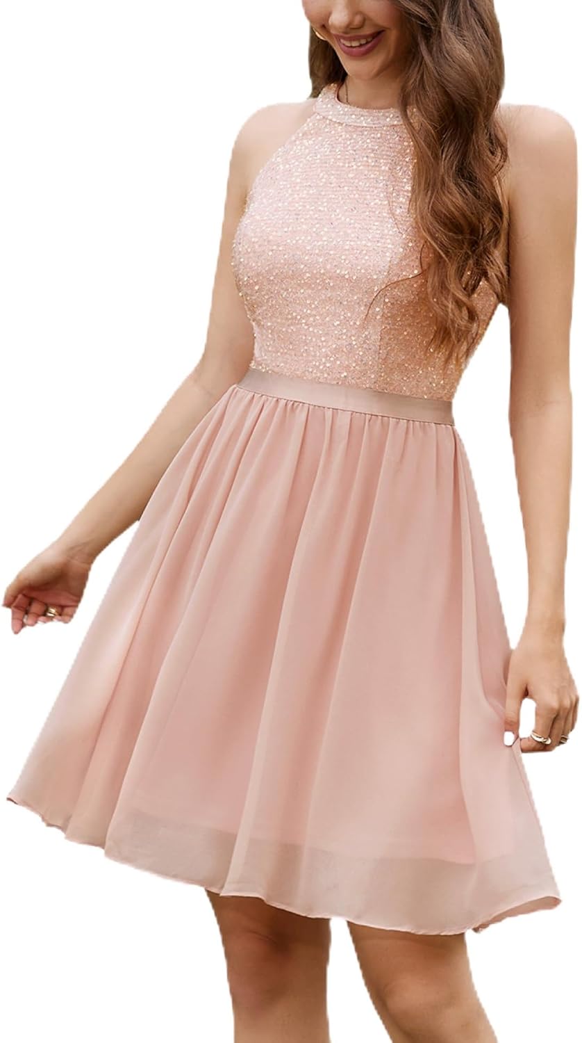 Dressystar Women's Short Halter Cocktail Party Dress for Events