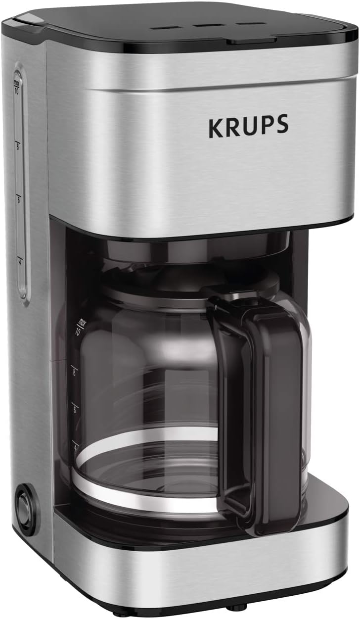 KRUPS 10 Cup Coffee Maker with Stainless Steel Drip Design