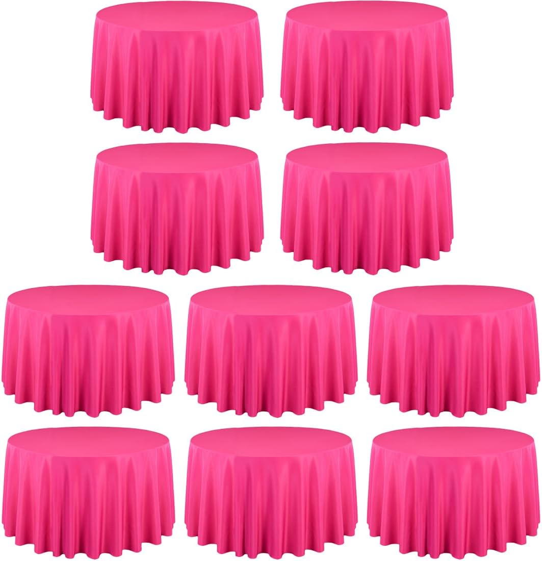 108 Inch Round Tablecloths for Weddings and Events - Fuchsia
