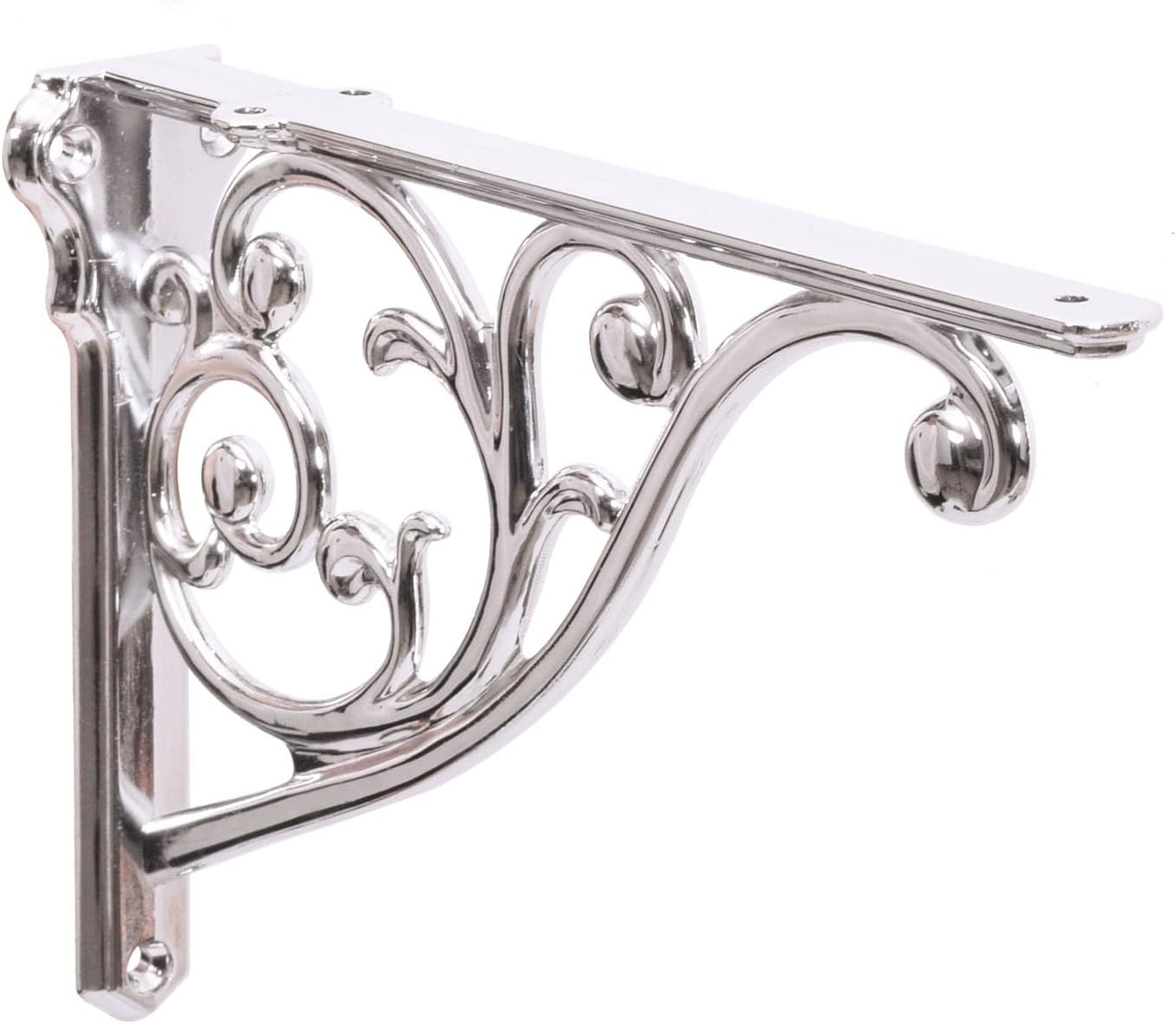 Khtumeware Polished Nickel Shelf Bracket for Vintage Decor