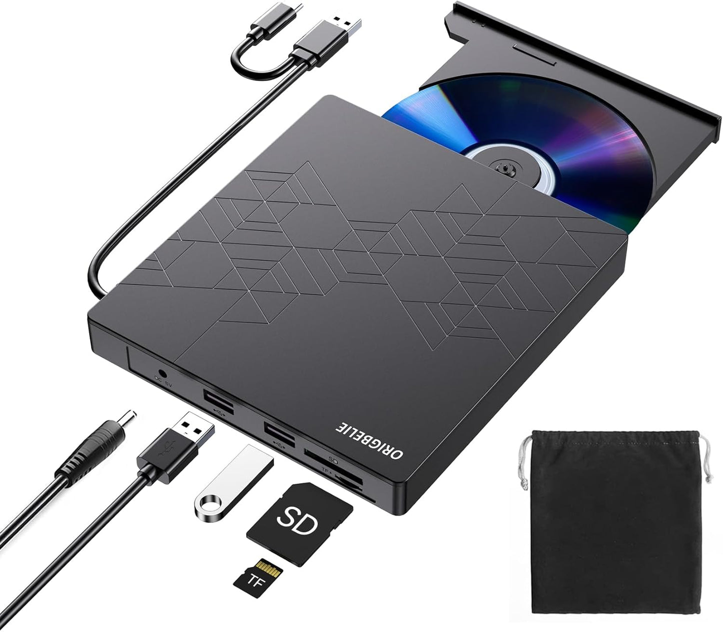 Fast USB 3.0 External DVD Drive for Mac Windows Linux