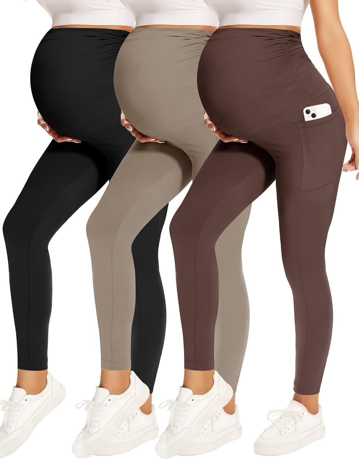Fotociti Maternity Leggings With Pockets For Active Moms
