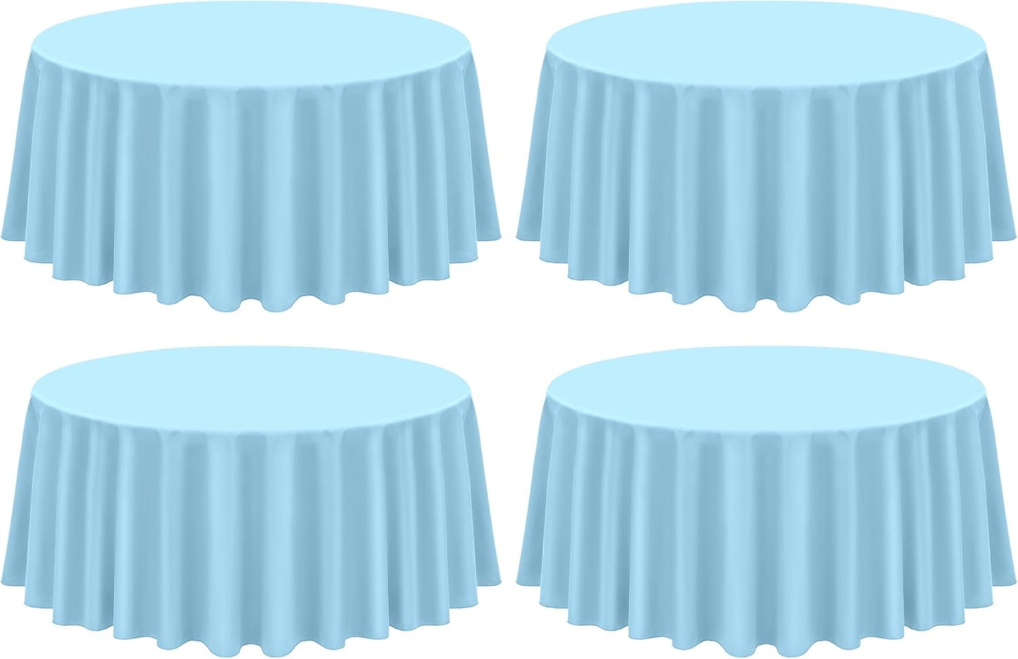 Light Blue Round Tablecloth 120 Inch for Elegant Dining Events