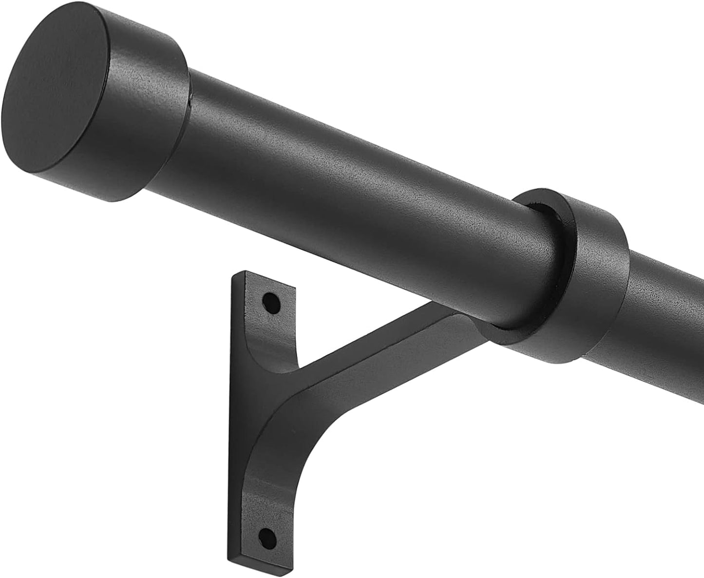 Adjustable Matte Black Curtain Rod - 144-168 Inch Length