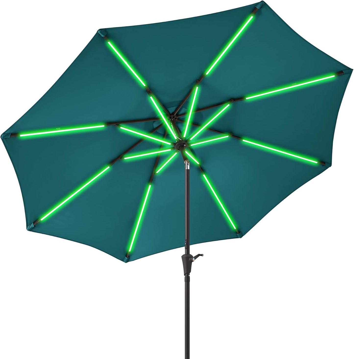 10 ft Outdoor Patio Umbrella with Solar Lights for All Occasions
