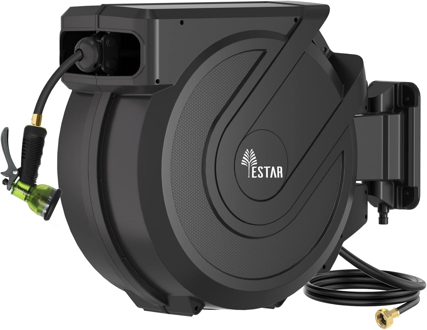 Retractable Garden Hose Reel 5/8in x100 ft with 7 Pattern Nozzle