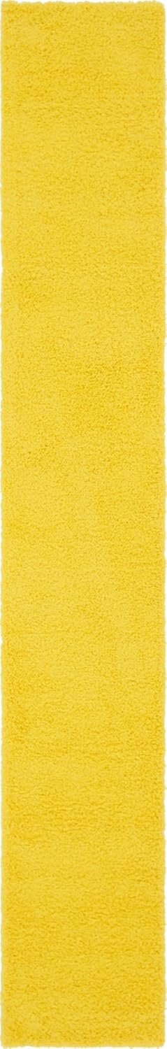 Unique Loom Solid Shag Collection Area Rug in Tuscan Sun Yellow