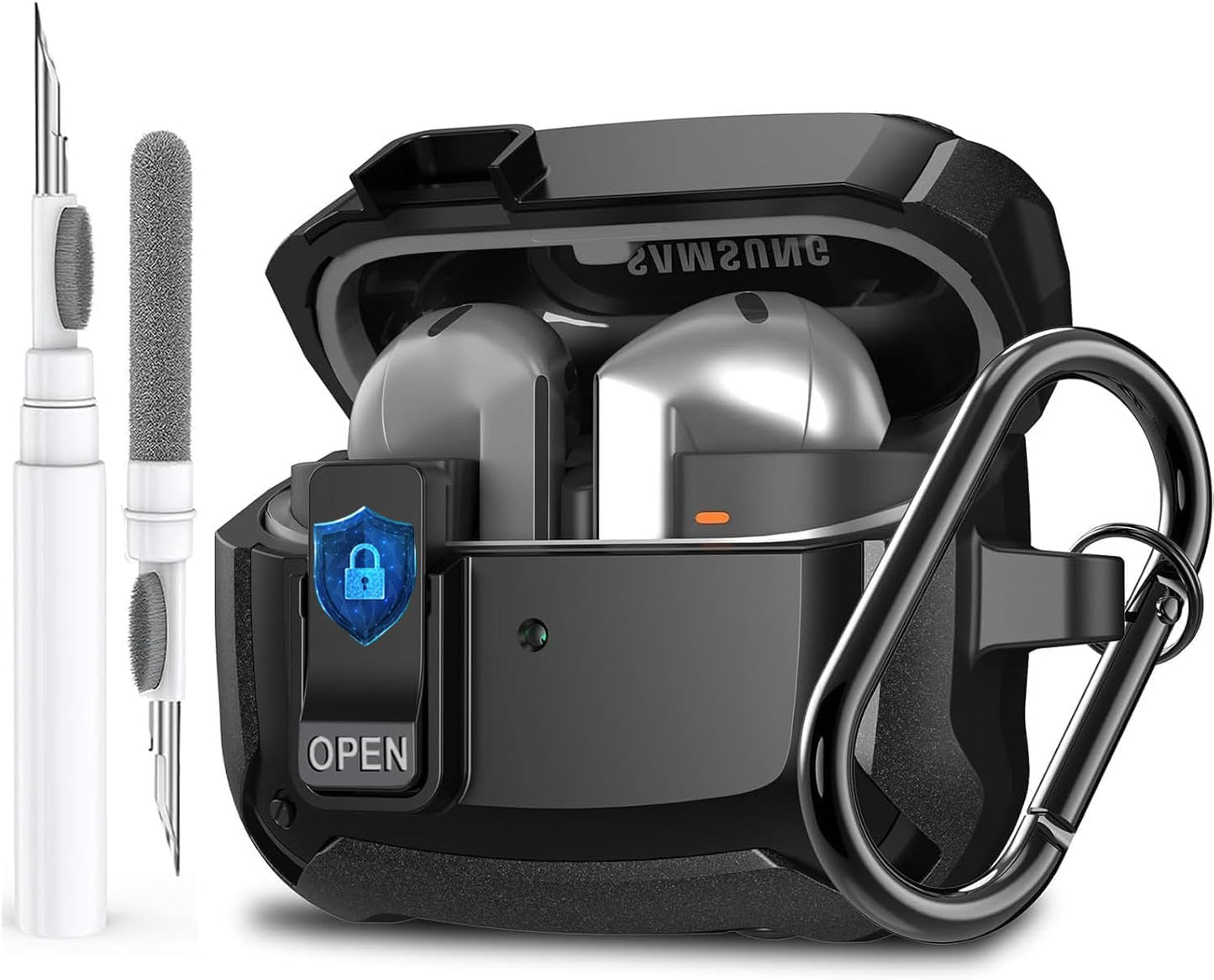 Shockproof Galaxy Buds 3 Pro Case with Secure Lock Clip - Olytop