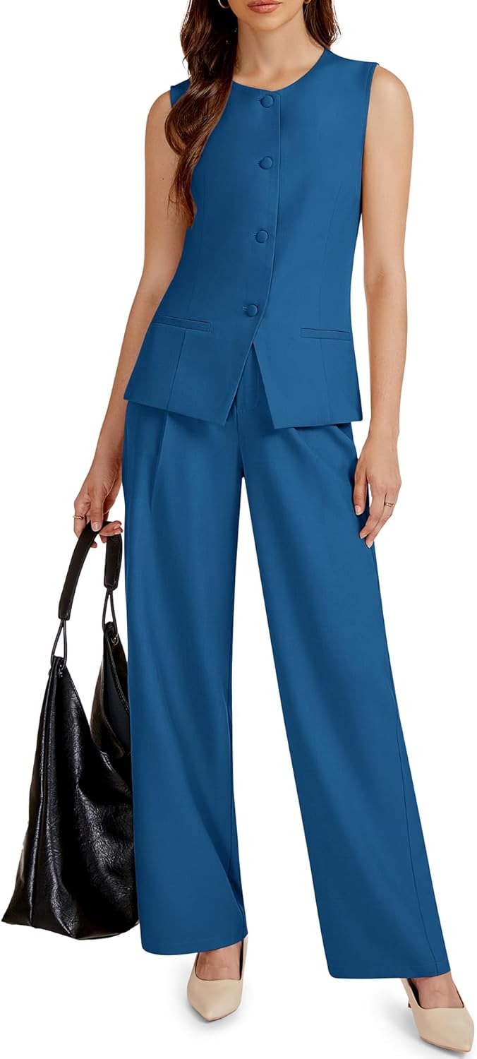 Women's 2 Piece Blazer Outfits for Dressy Casual Work Sets