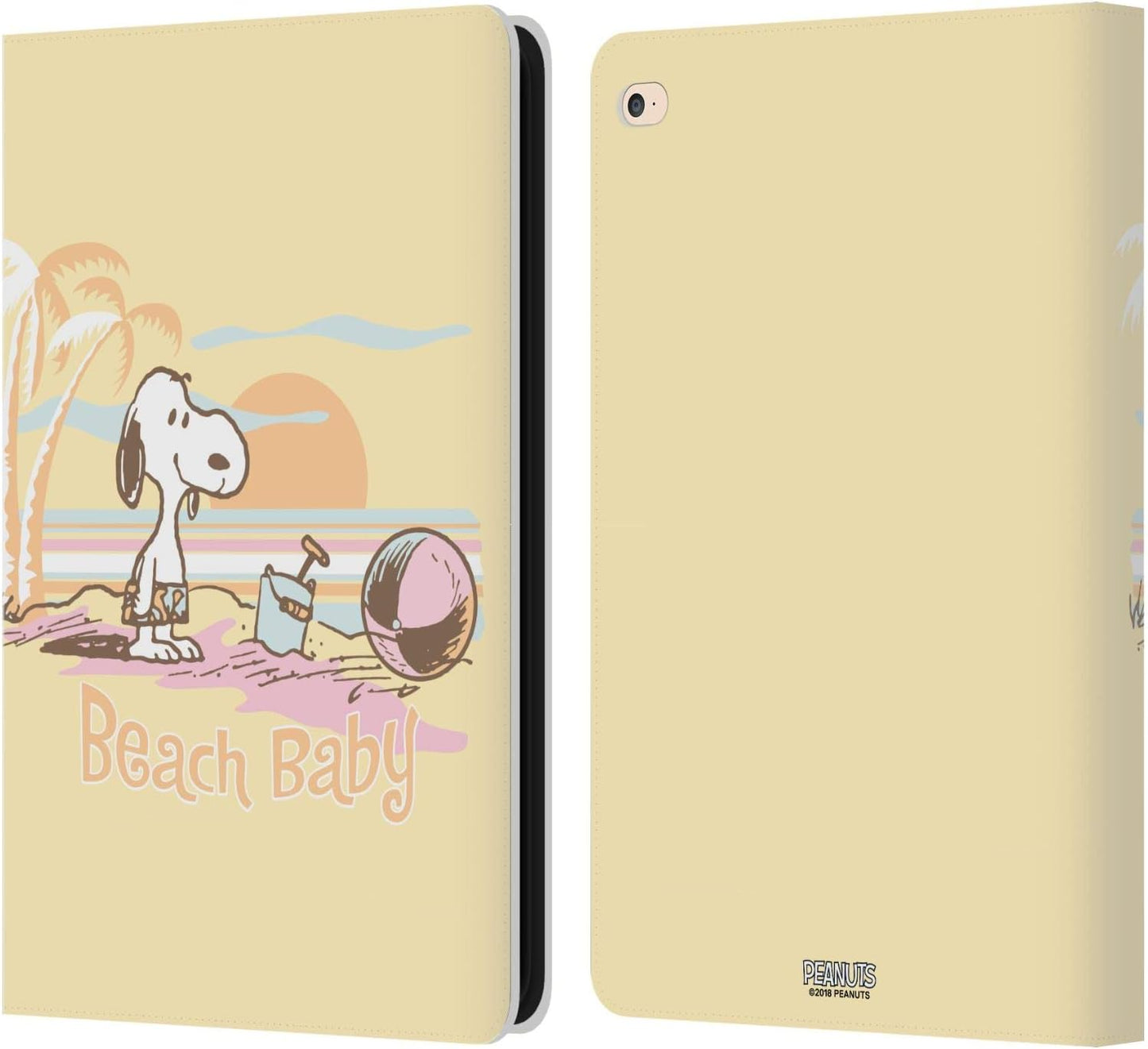 Peanuts Sunset Beach Snoopy Leather Wallet Case for iPad Air 2