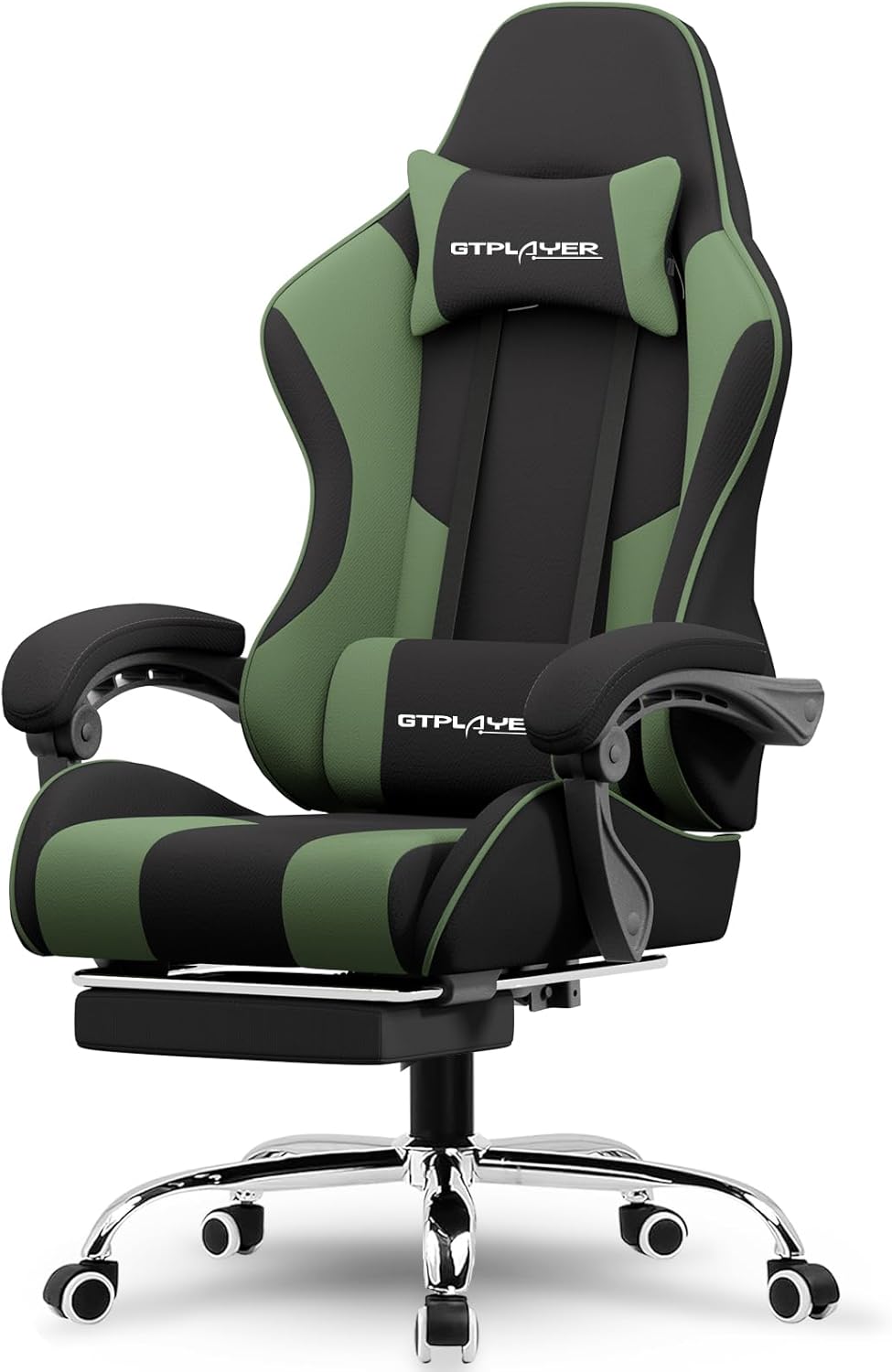 GTPLAYER Gaming Chair with Footrest and Lumbar Support for Comfort
