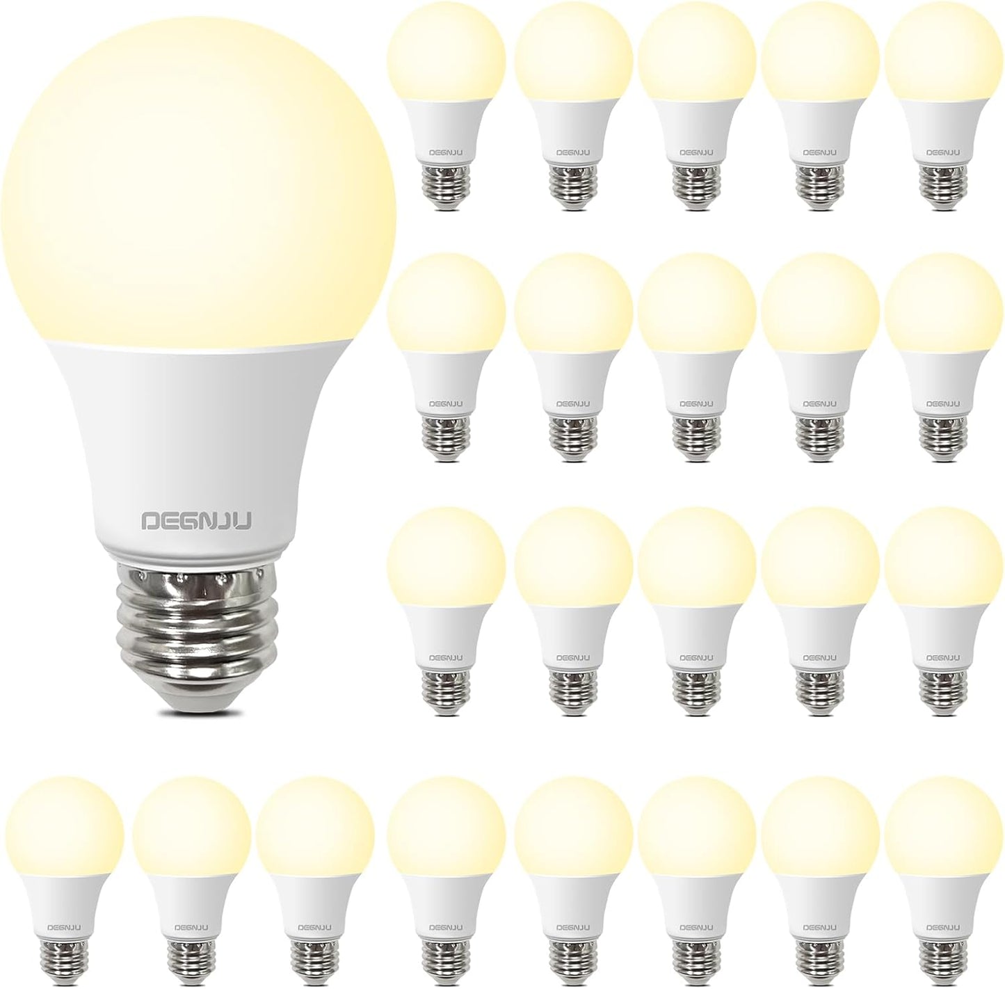 A19 LED Light Bulbs 60 Watt Equivalent Soft White 2700K 24 Pack