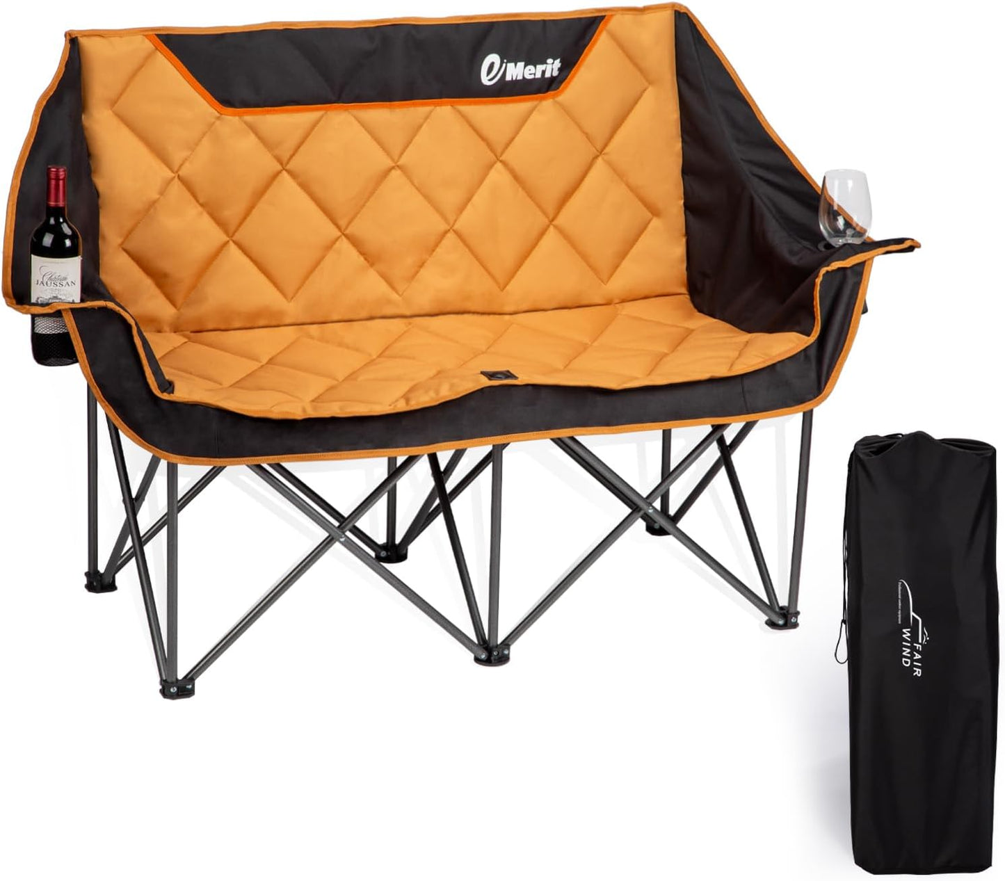 EMERIT Oversized Double Duo Camping Chair for 2 Person Comfort