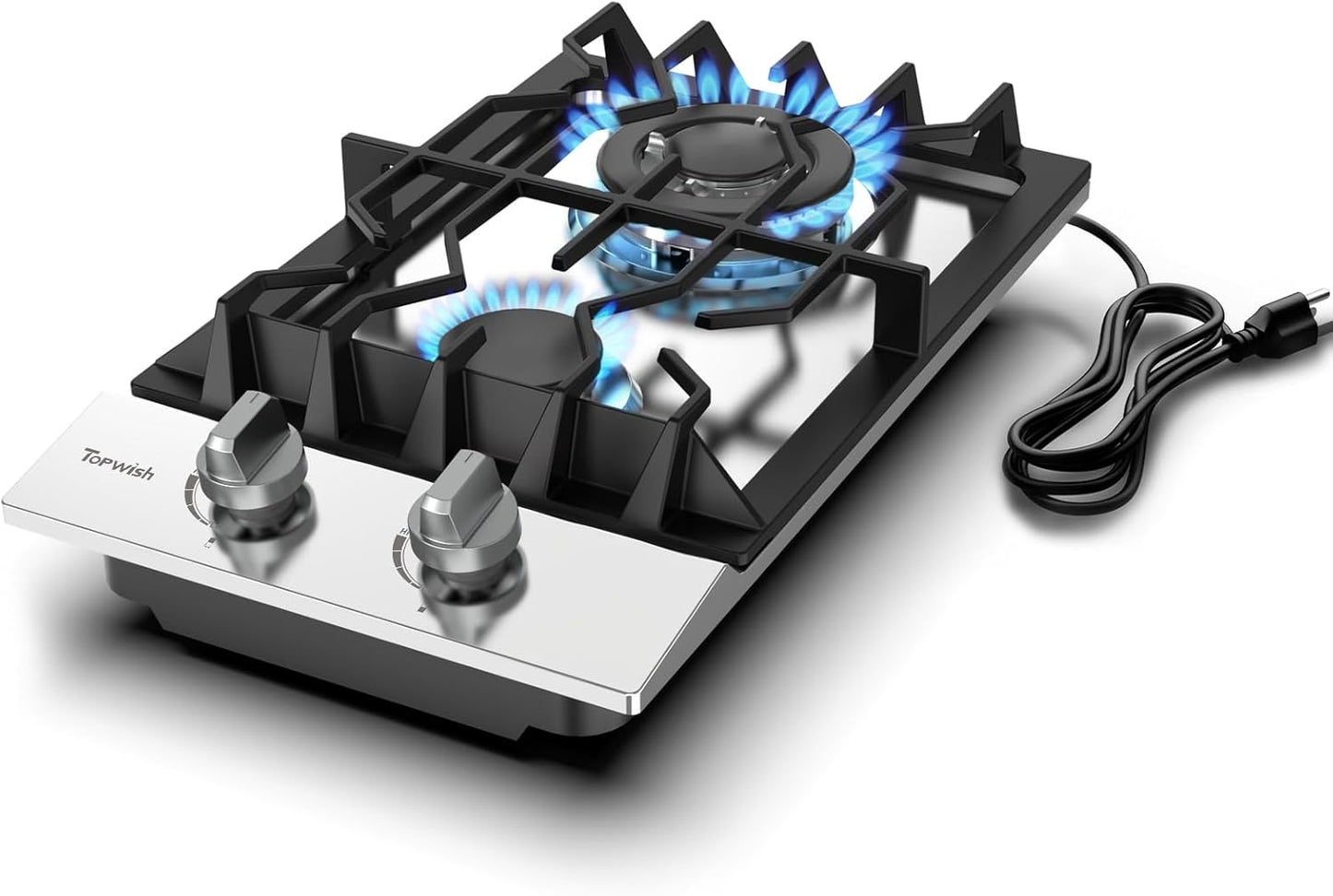 TOPWISH 12 Inch Gas Cooktop with 2 Burners for Efficient Cooking