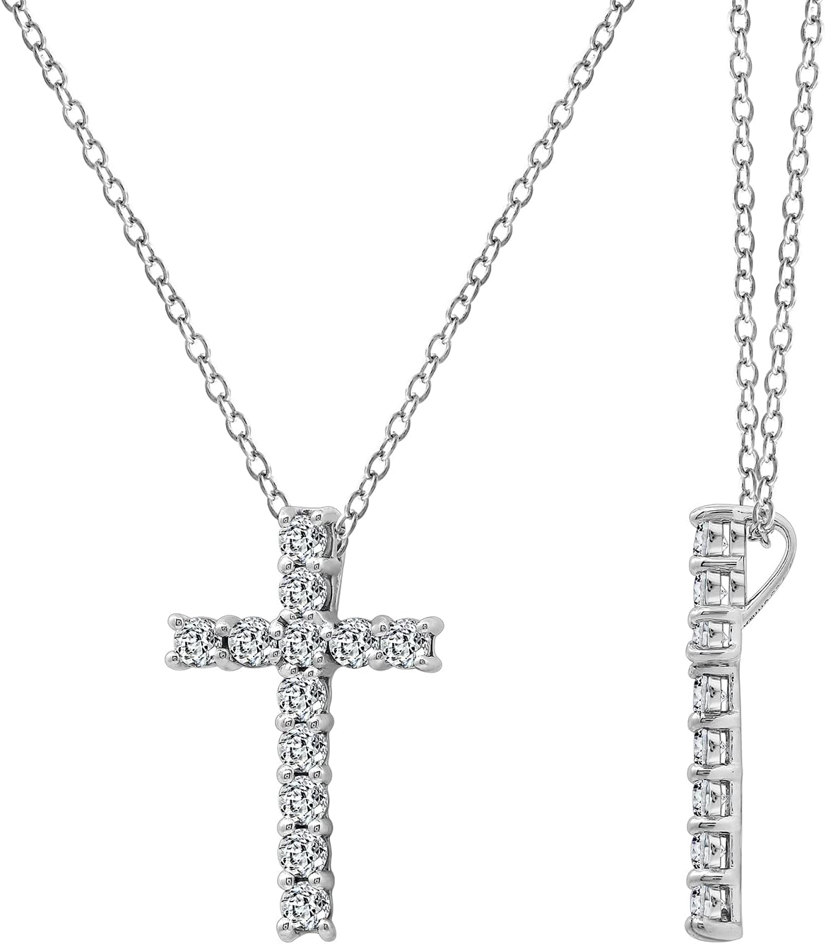 Elegant 18ft' Cross Pendant Necklace with Infinite Elements Zirconia