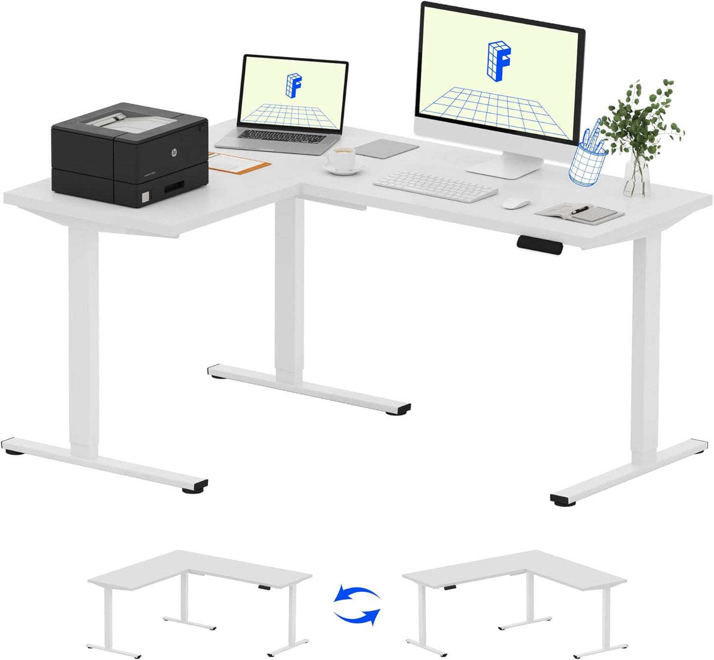 FLEXISPOT L-Shaped Electric Standing Desk - Maximize Productivity