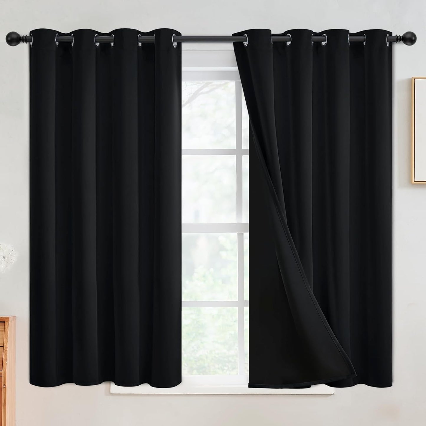 100% Blackout Curtains for Bedroom by SimpleHome - 52 x 54 Inch