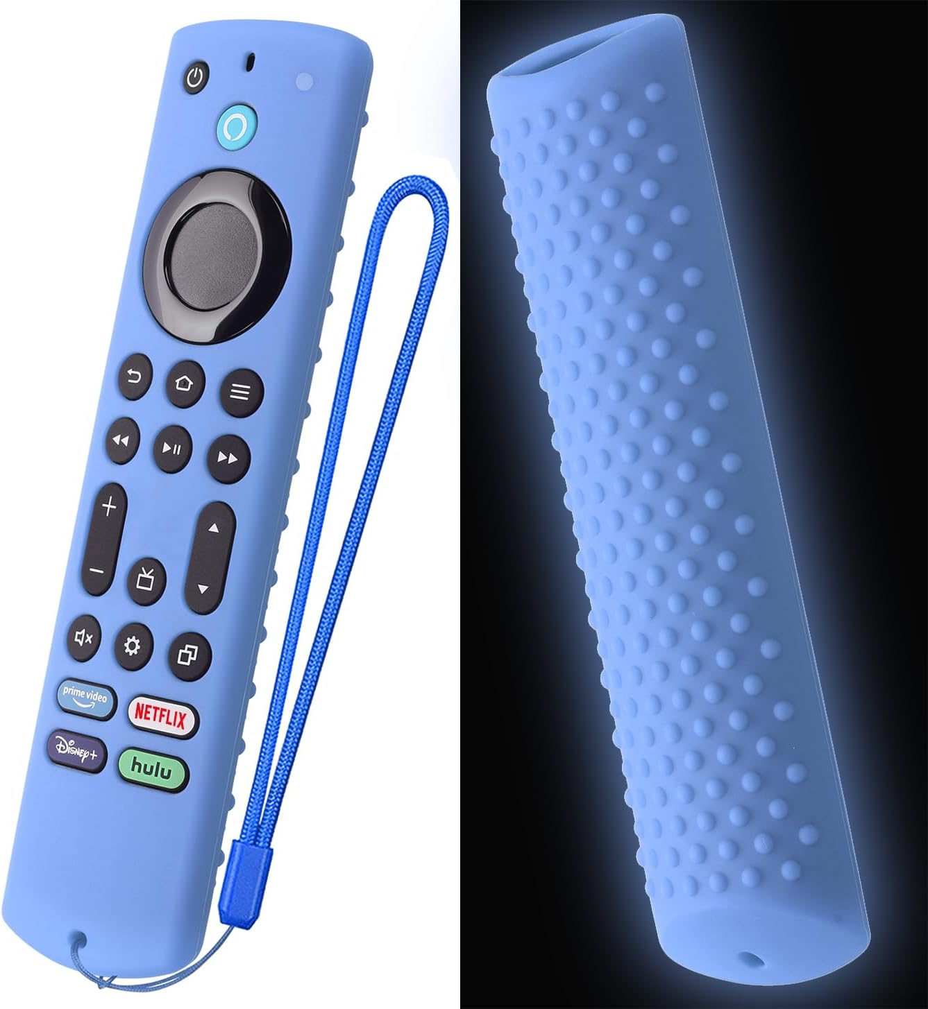 Glow Blue Shockproof Remote Cover for Fire TV Stick