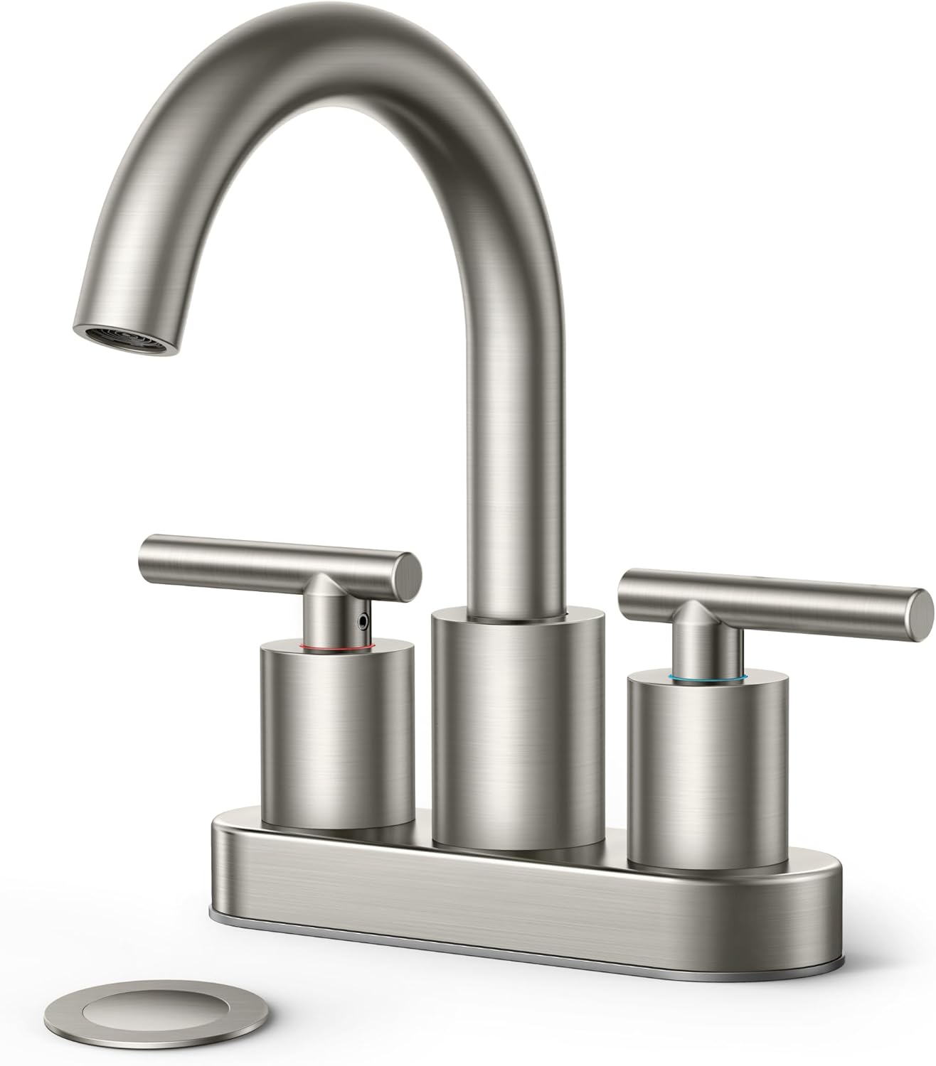 FORIOUS Brushed Nickel Bathroom Faucet with 360 Swivel Gooseneck