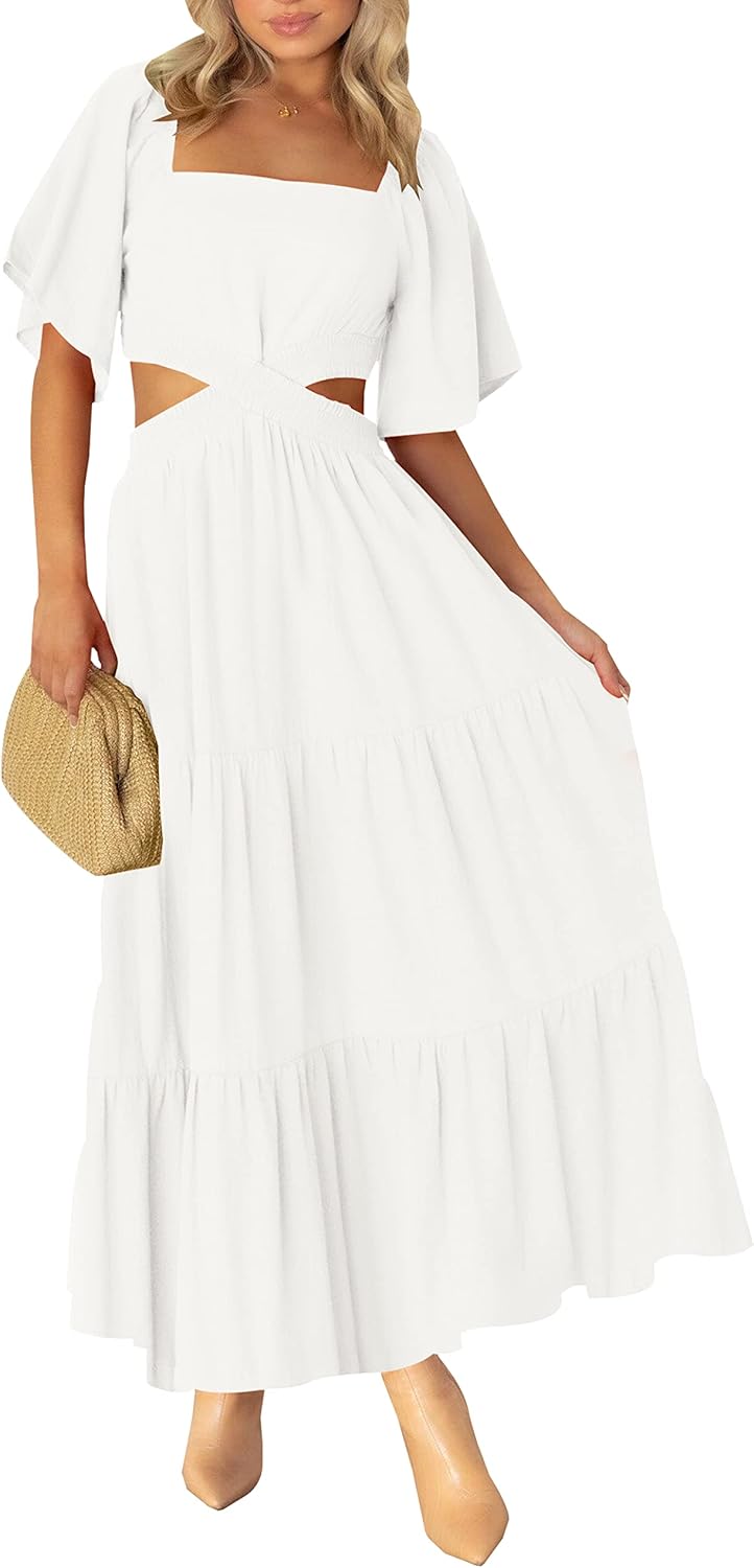 LEANI Women's Summer Cutout Maxi Dress for Casual Parties