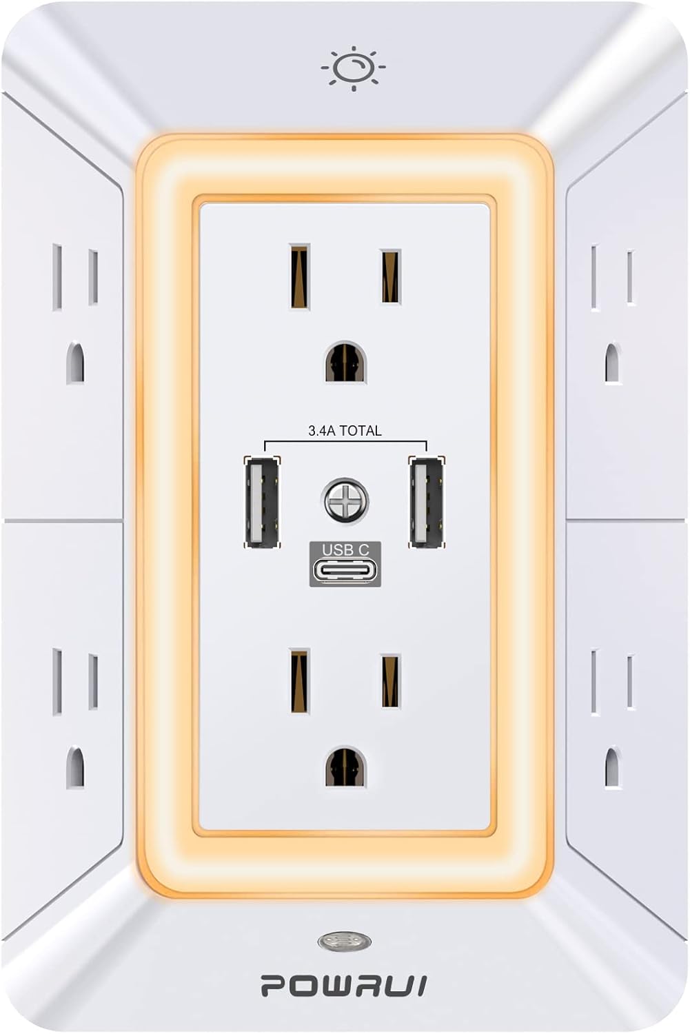 POWRUI Surge Protector with Night Light
