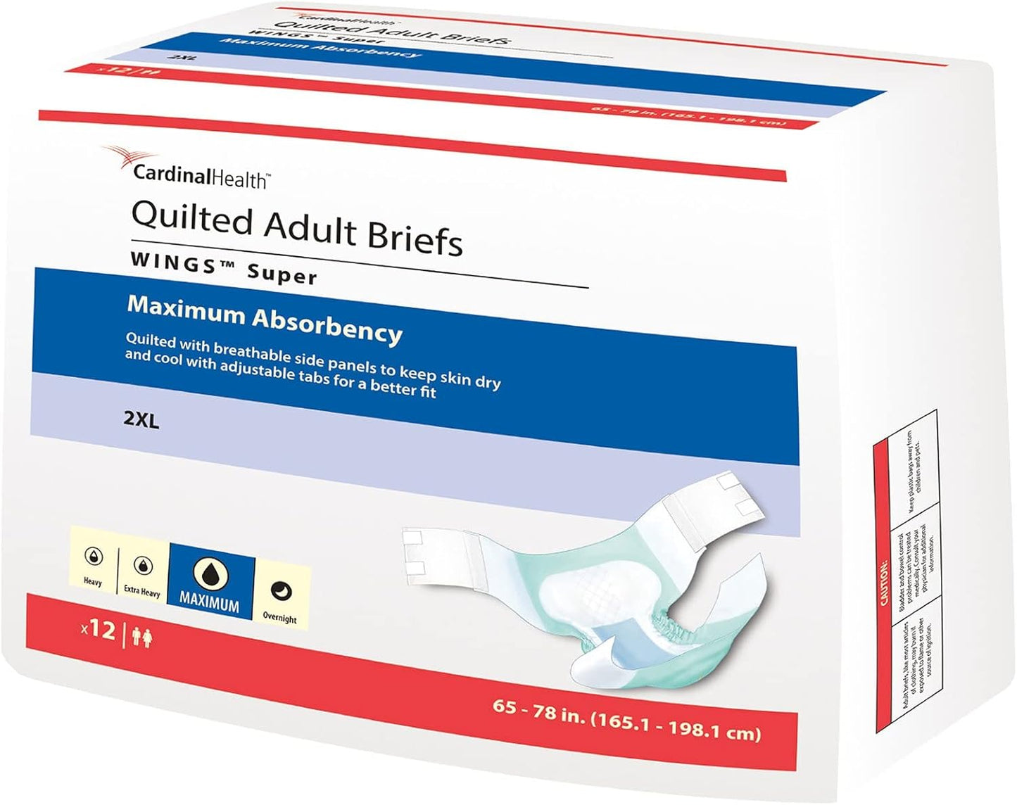 Wings XXL Bariatric Adult Diapers - Maximum Protection - Case of 48