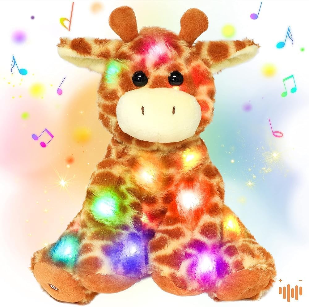 LED Musical Giraffe Plush Toy Soothes Kids with Lullabies