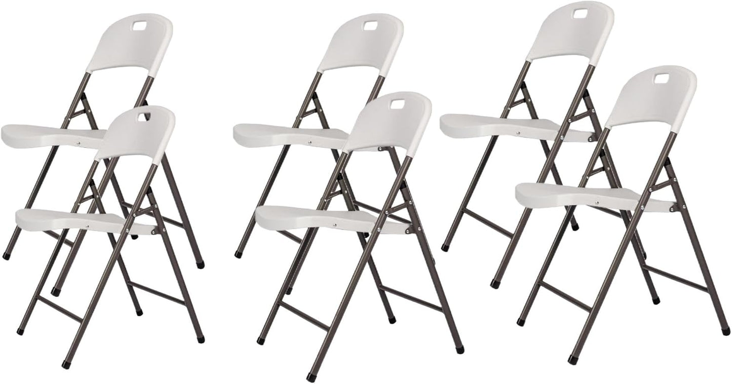 Strong White Folding Chairs 6-Pack - 350lb Capacity