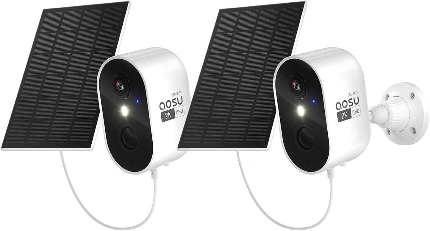 AOSU Solar Security Cameras: Color Night Vision