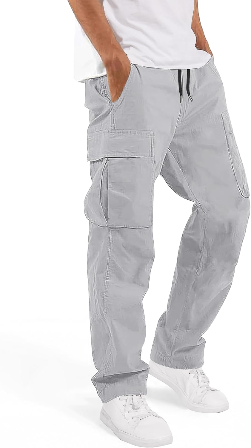 Men's Casual Cargo Pants for Tall Inseam Hiking and Workouts