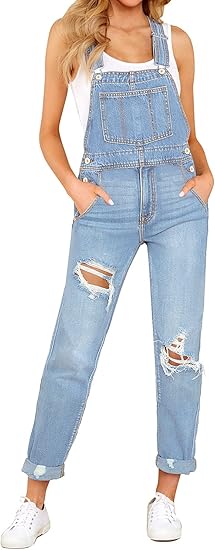 LookbookStore Women's Casual Stretch Denim Bib Overalls Pants