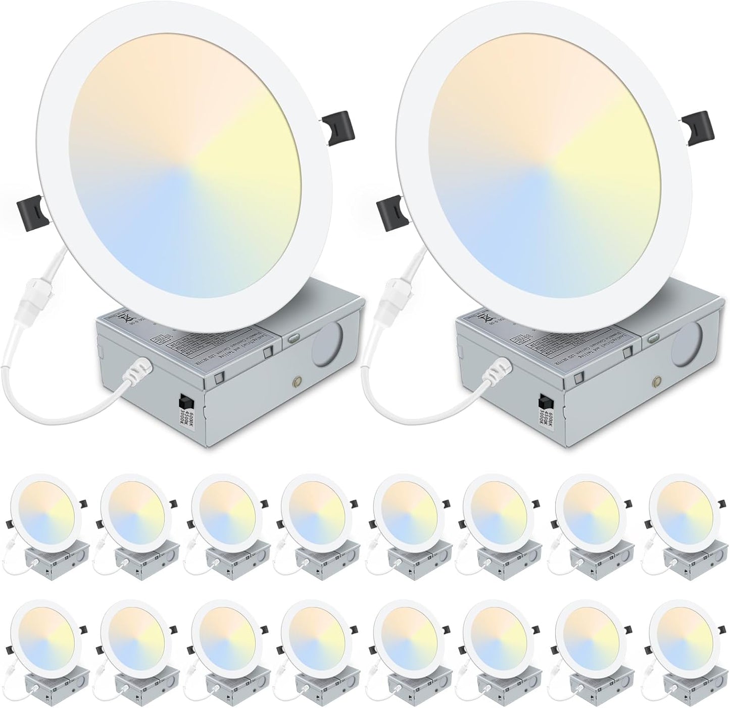 8 Inch Recessed LED Light: Ultra Thin Dimmable Downlight Pack
