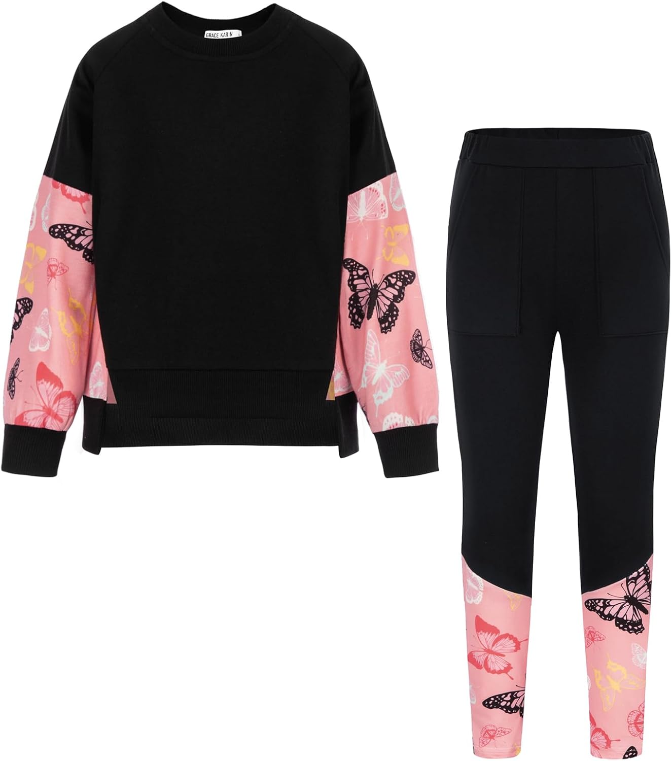Stylish Girls Clothes Sweatshirt and Pants Set for Ages 5-14
