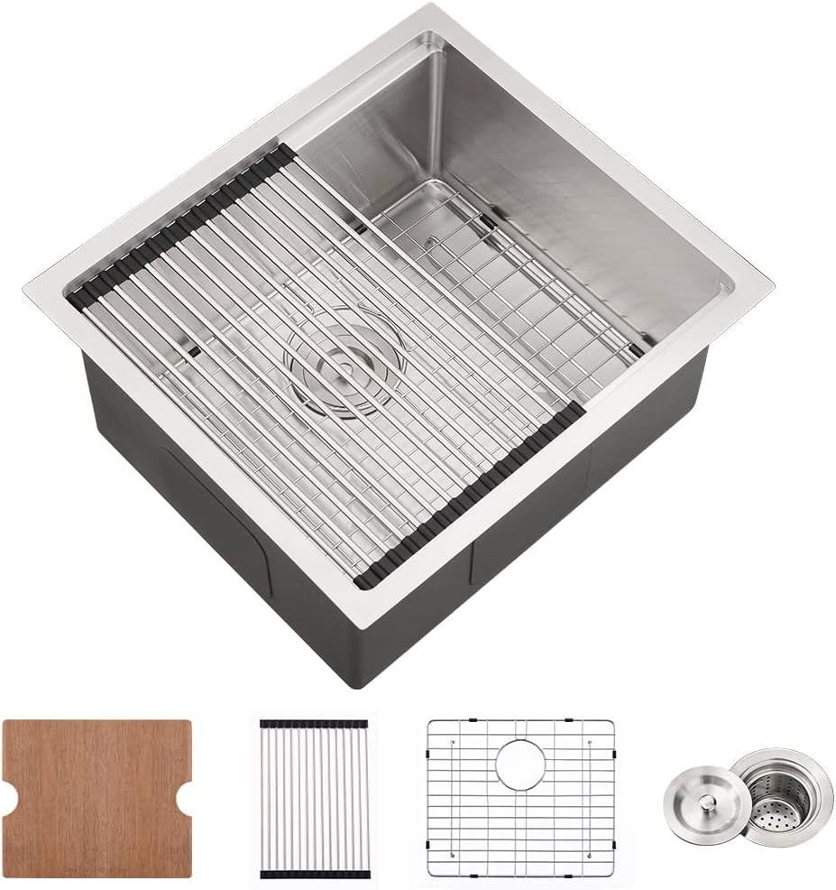 21 Inch Undermount Bar Sink Workstation with Accessories