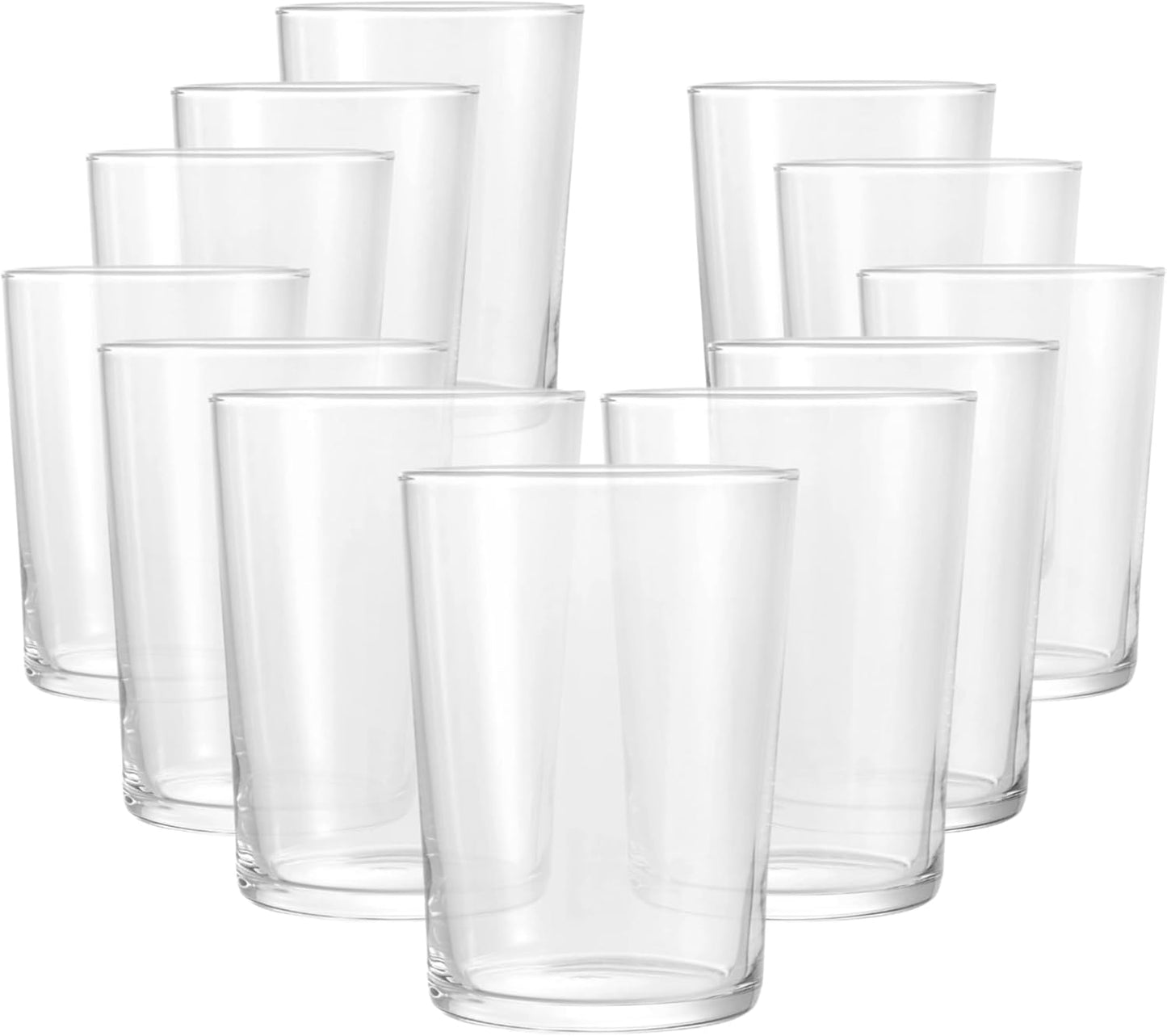 Bodega Collection 17oz Drinking Glasses Set of 12 for All Beverages
