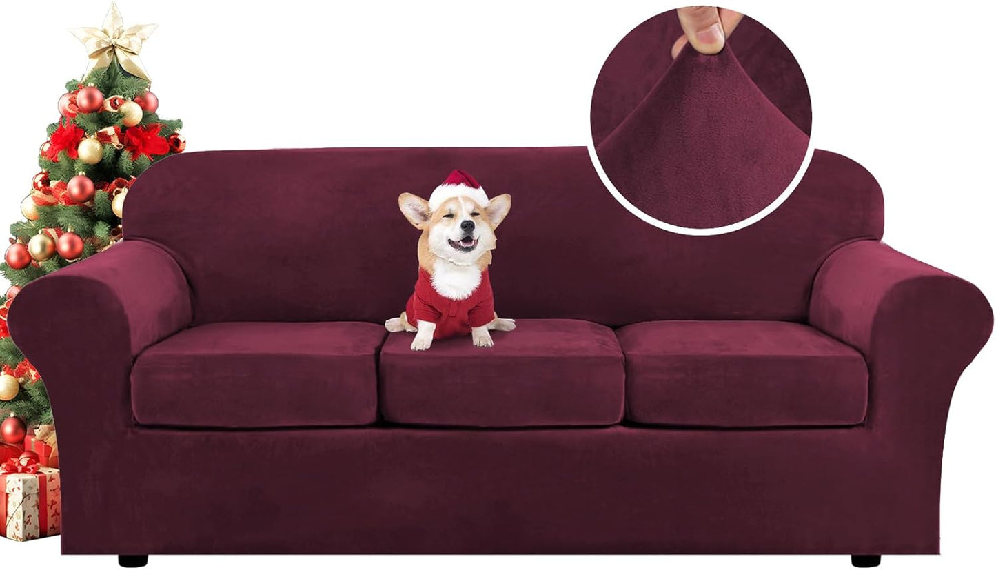 H.VERSAILTEX Modern Velvet Plush 4 Piece Sofa Slipcover Review
