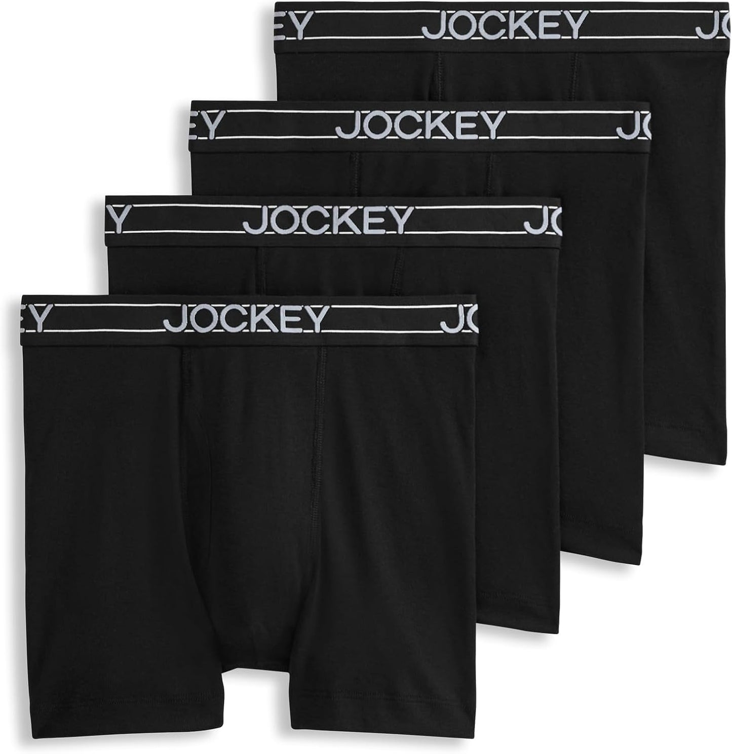 Jockey Men's Lightweight Cotton Blend 5in Boxer Briefs - 4 Pack