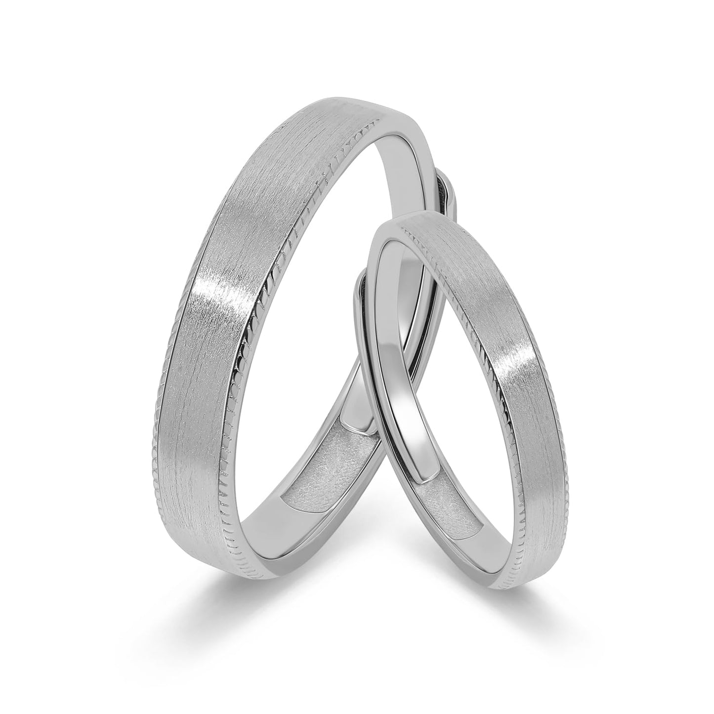 Meissa Couple Rings Wedding Band Set of Two in 925 Sterling Silver