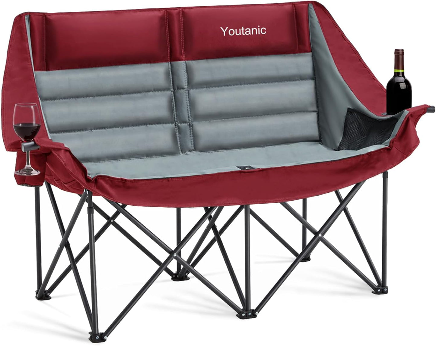 Oversized Camping Chair with Pocket and Cup Holder for Comfort