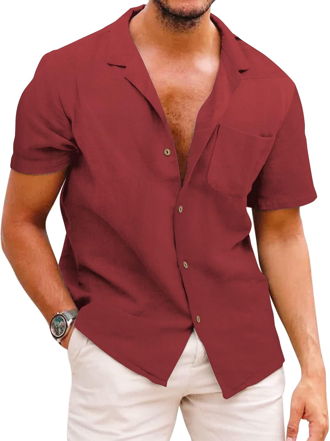 COOFANDY Mens Hawaiian Shirt Short Sleeve Casual Floral Style