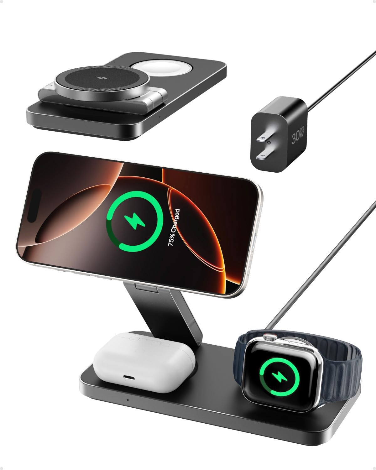 Intoval Qi2 3-in-1 Fast Charge Station